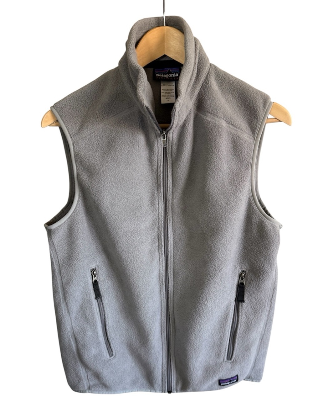 Patagonia Synchilla Men's Light Gray Full-Zip Fleece Vest Small